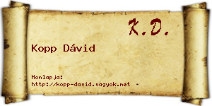 Kopp Dávid névjegykártya